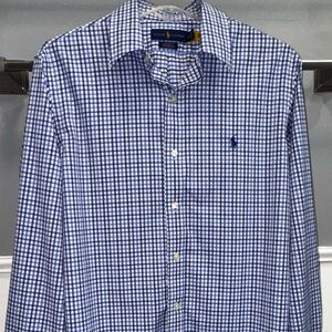Ralph Lauren Blue Gingham Long-Sleeve Shirt